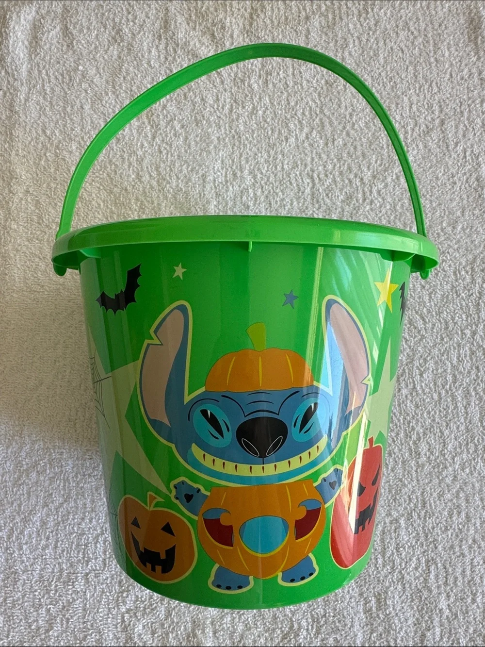 Disney Stitch Green Halloween Trick-or-Treat Candy Bucket